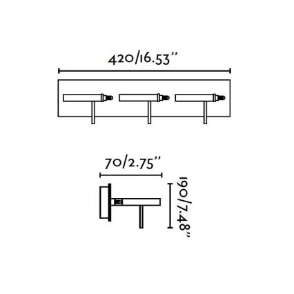 FARO 40805 - LED-seinävalaisin BOREAL 3xLED/5W/230V