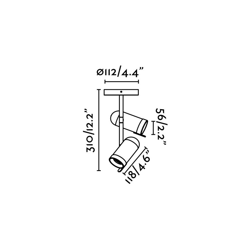 Faro 43534 - Kohdevalo ORLEANS 2xGU10/8W/230V hopea/musta