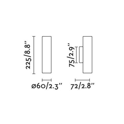 FARO 43760 - Seinävalaisin STAN 2xGU10/8W/230V kulta