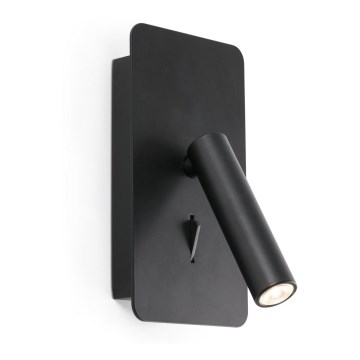 FARO 62116 - LED-seinäkohdevalo SUAU LED/3W/230V USB musta