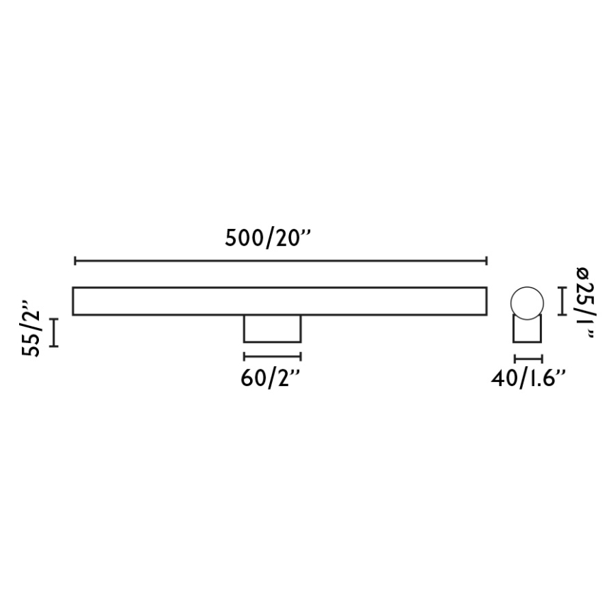 FARO 63553 - Kylpyhuoneen LED-peilivalo CALMA LED/7W/230V IP44 musta