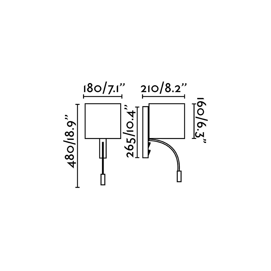 Faro 64323 - LED-seinävalaisin TIRA 1xE27/15W + LED/3W/230V