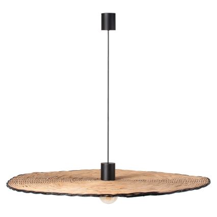FARO 68590-70 - Kattokruunu johdossa COSTAS 1xE27/15W/230V d. 100 cm musta/rottinki