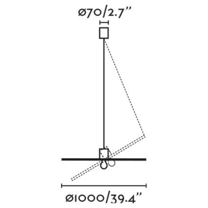 FARO 68590-70 - Kattokruunu johdossa COSTAS 1xE27/15W/230V d. 100 cm musta/rottinki