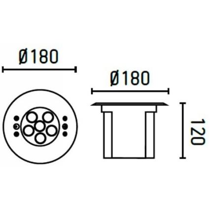 FARO 70456 - Upotettava LED-RGB-ulkovalo EDEL LED/18W/24V IP68