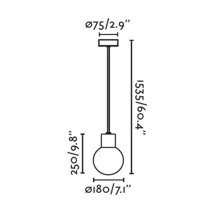 FARO 74427C-01 - Ulkokattokruunu narulla MOON 1xE27/15W/230V IP44