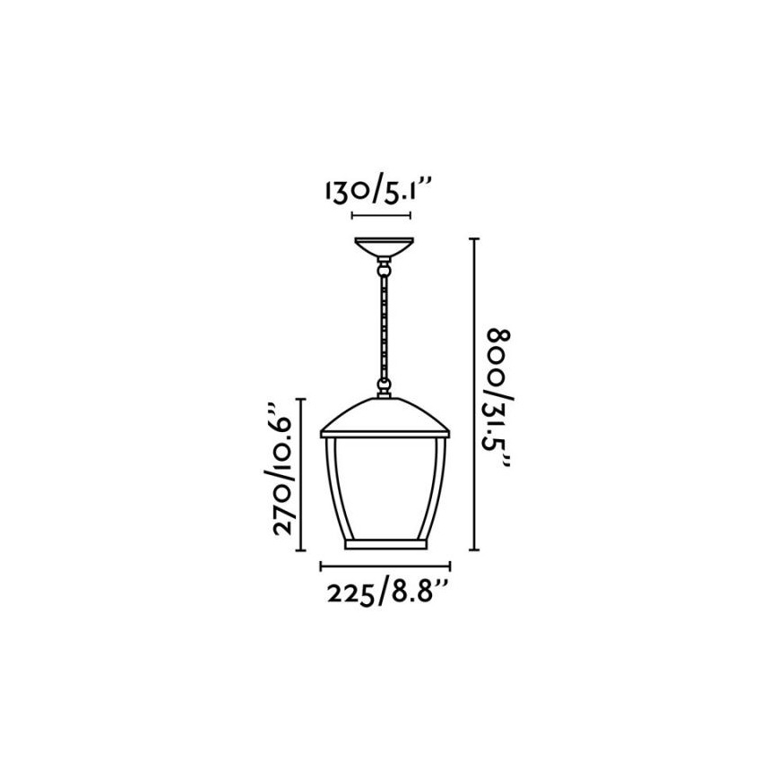 FARO 75002 - Ulkokattokruunu ketjulla WILMA 1xE27/100W/230V IP44