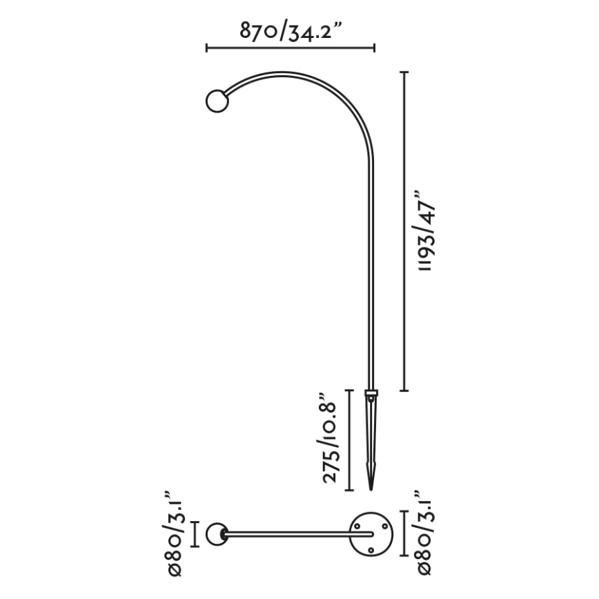 FARO 75562 - LED-ulkolamppu CUCA LED/3W/24V 119,3 cm IP65 antrasiitti