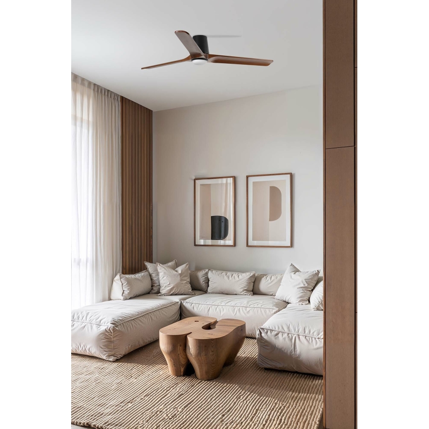 FARO 33839WT-1TW - LED himmennettävä kattovalo HEYWOOD TUB L LED/10W/230V 2700/4000/6000K mänty/musta halkaisija 132 cm Wi-Fi Tuya + kauko-ohjaus