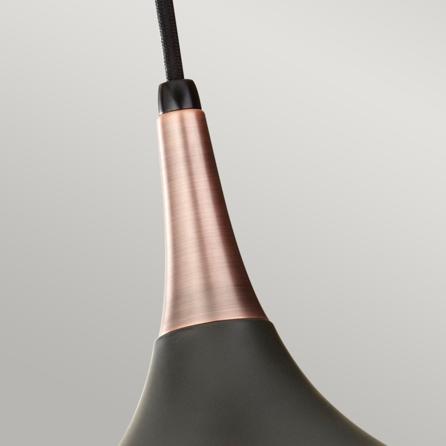 Feiss - Riippuvalaisin BESO, kaapelikiinnitys, 1xE27/60W/230V, Ø 25,4 cm, musta/kupari