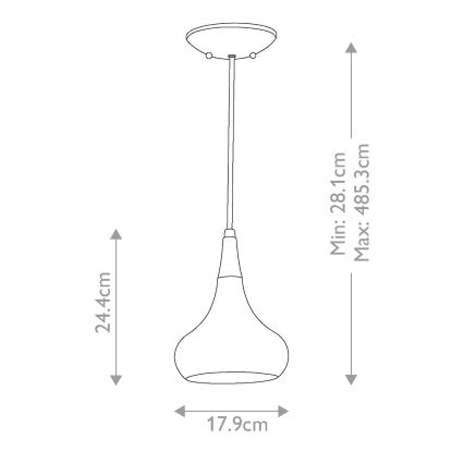 Feiss - riippuvalaisin BESO, 1 x E27 / 60 W / 230 V, Ø 17,9 cm, musta/kupari