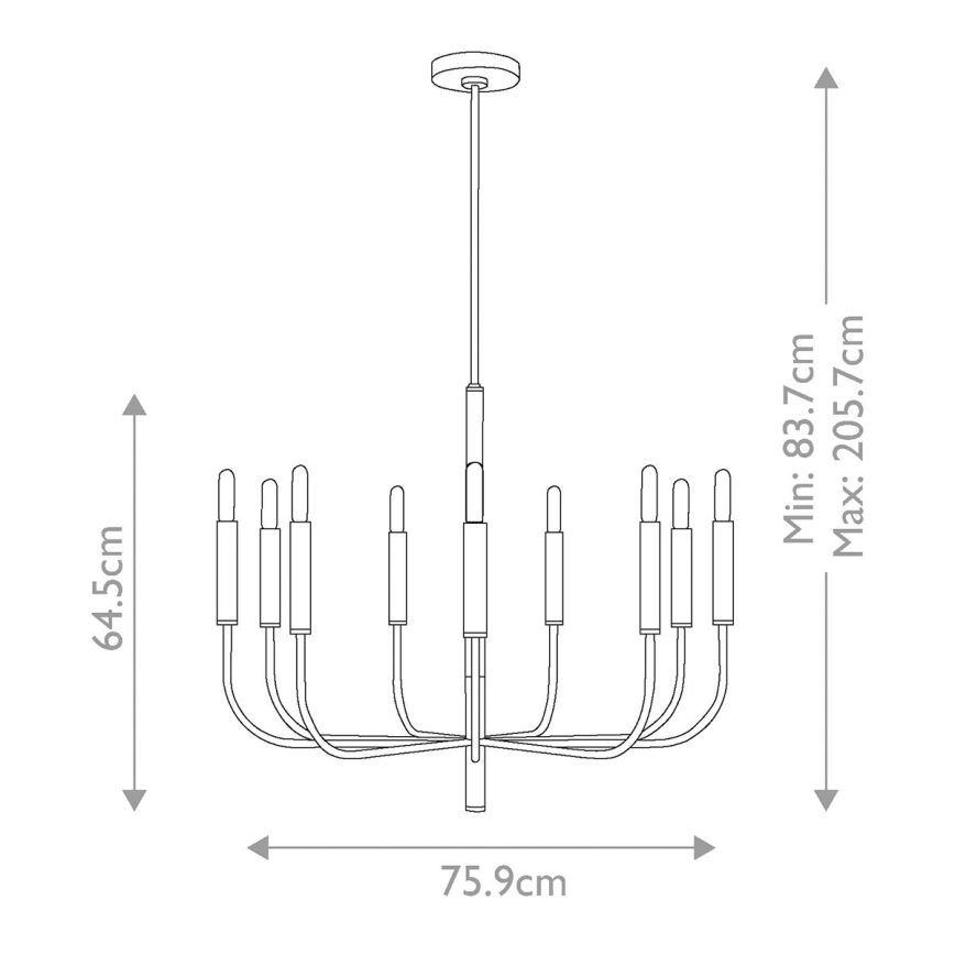 Feiss - Riippukattokruunu BRIANNA 9xE14/60W/230V
