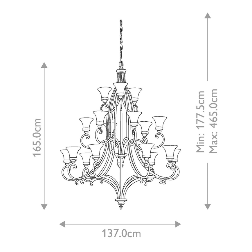 Feiss - Kattokruunu ketjussa DRAWING ROOM 18xE27/60W/230V