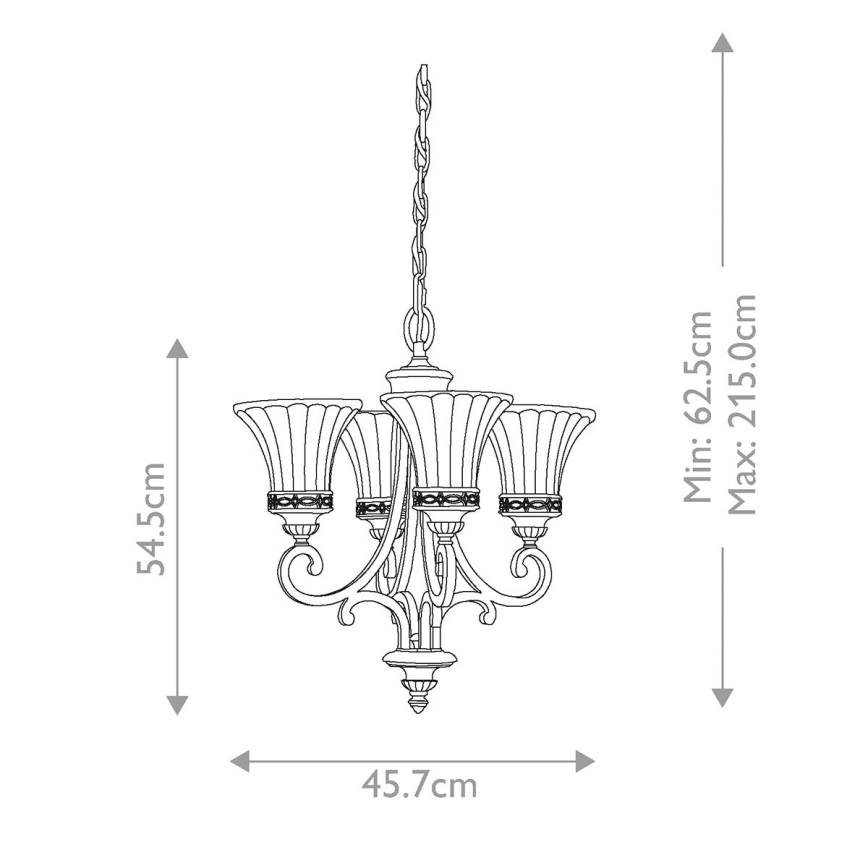 Feiss - Kattokruunu ketjussa DRAWING ROOM 4xE27/60W/230V