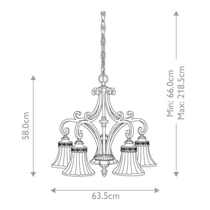 Feiss - Kattokruunu ketjussa DRAWING ROOM 5xE27/60W/230V