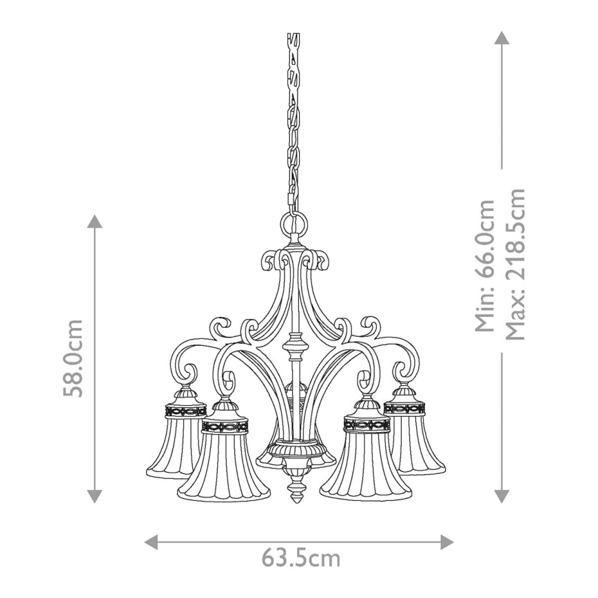 Feiss - Kattokruunu ketjussa DRAWING ROOM 5xE27/60W/230V