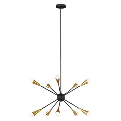 Feiss - LED-riipuskattokruunu JAX 10xG9/3W/230V musta/kulta