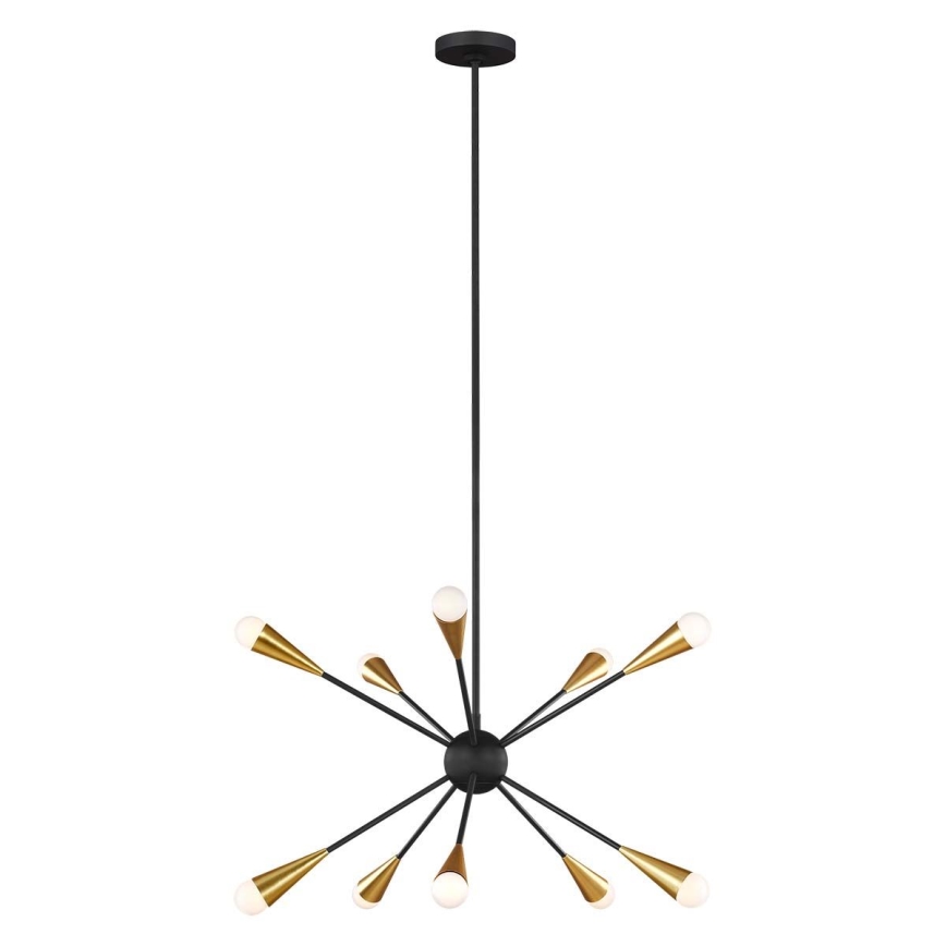 Feiss - LED-riipuskattokruunu JAX 10xG9/3W/230V musta/kulta