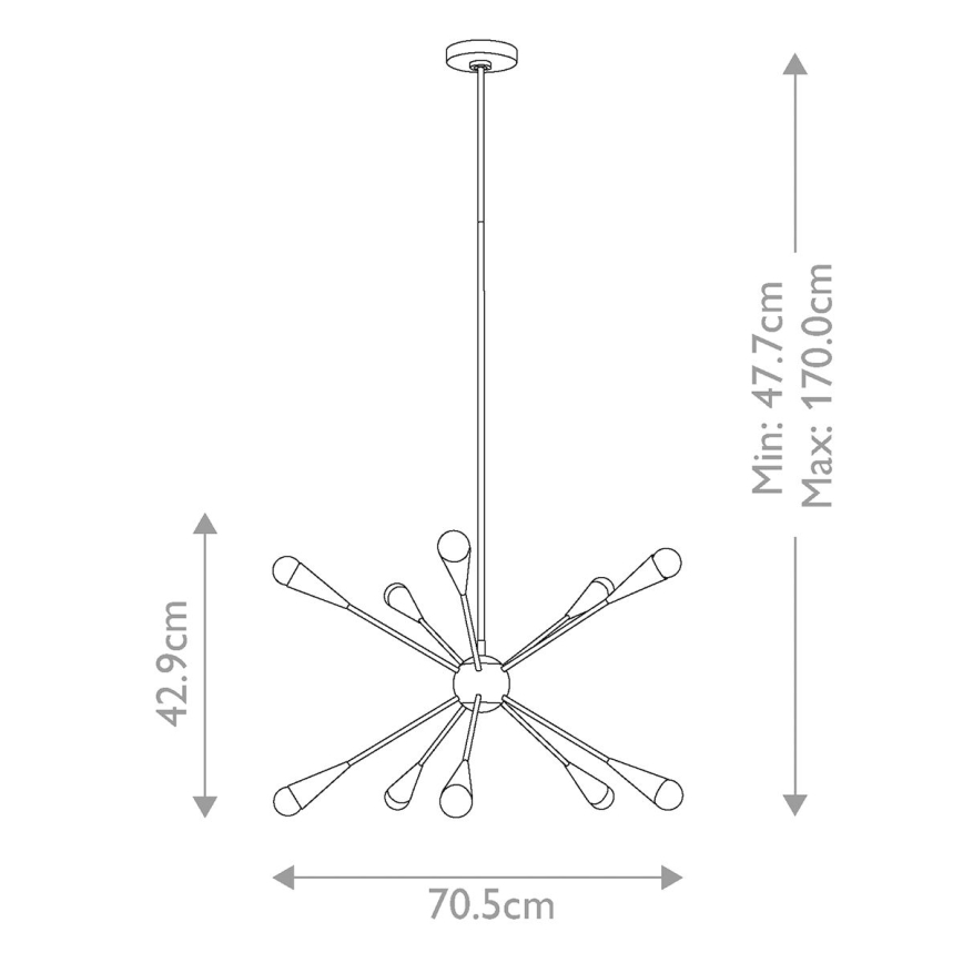Feiss - LED-riipuskattokruunu JAX 10xG9/3W/230V kiiltävä kromi