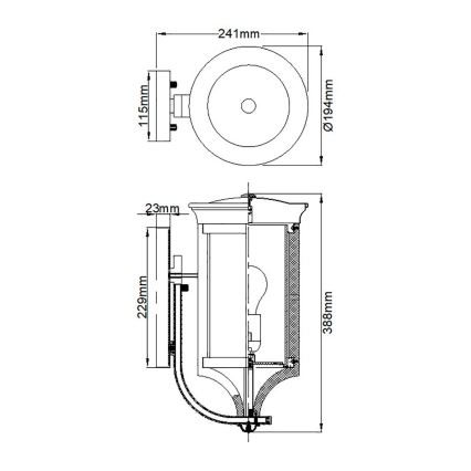 Feiss - Ulkoseinävalaisin MERRILL 1xE27/60W/230V IP44