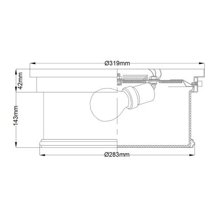 Feiss – PAYNE-kylpyhuoneen kattovalaisin 2xE27/60W/230V IP44, mattakromi
