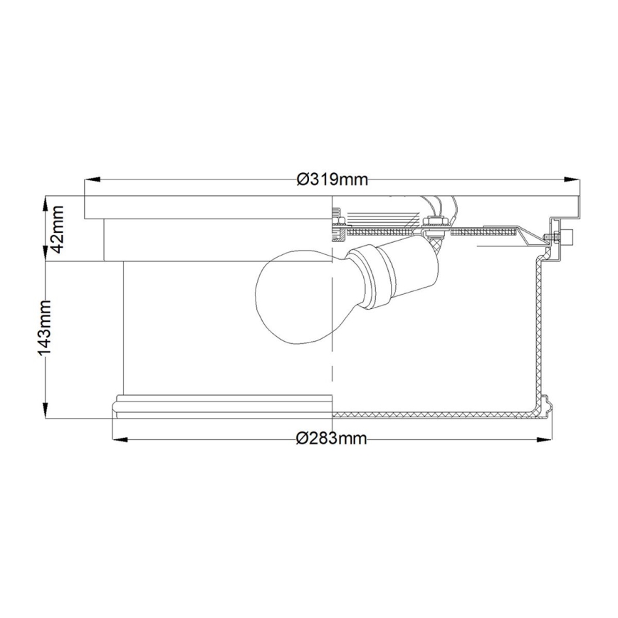 Feiss – PAYNE-kylpyhuoneen kattovalaisin 2xE27/60W/230V IP44, mattakromi