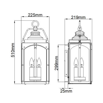 Feiss - Ulkoseinävalaisin RANDHURST 3xE14/40W/230V IP44