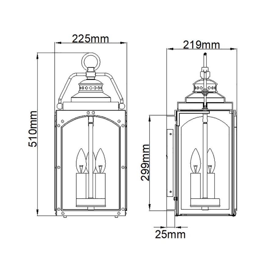 Feiss - Ulkoseinävalaisin RANDHURST 3xE14/40W/230V IP44