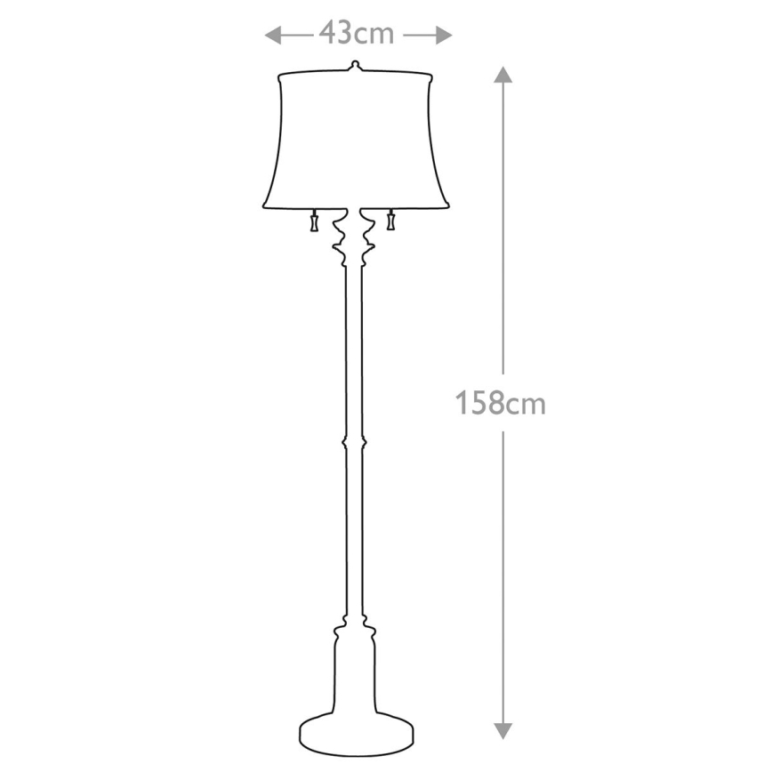 Feiss - Lattialamppu STATEROOM 2xE27/60W/230V messinki