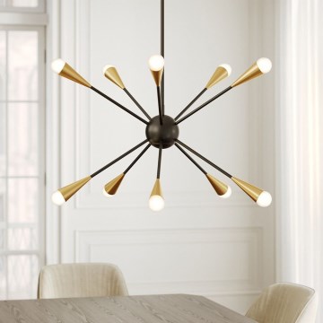 Feiss - LED-riipuskattokruunu JAX 10xG9/3W/230V musta/kulta