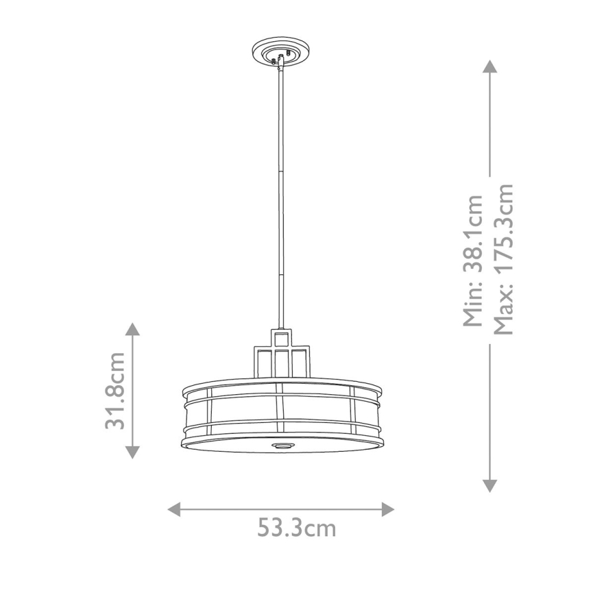 Feiss - Riippukattokruunu FUSION 3xE27/60W/230V