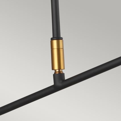 Feiss - Seinävalaisin SIMON 1xE27/60W/230V musta/kulta
