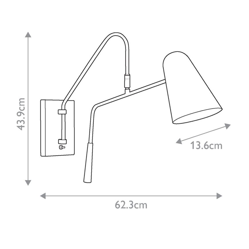 Feiss - Seinävalaisin SIMON 1xE27/60W/230V musta/kulta