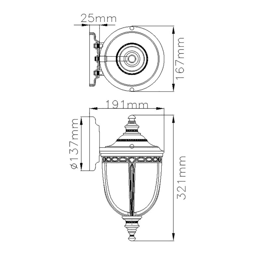 Feiss - Ulkoseinävalaisin ENGLISH BRIDLE 1xE27/60W/230V IP44