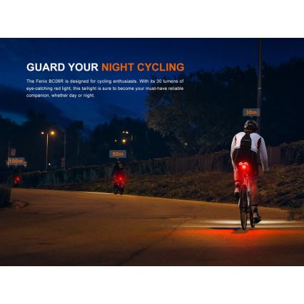 Fenix BC06R - LED Himmennettävä ladattava pyörän valo LED/USB IP66 90 lm 24,5 h