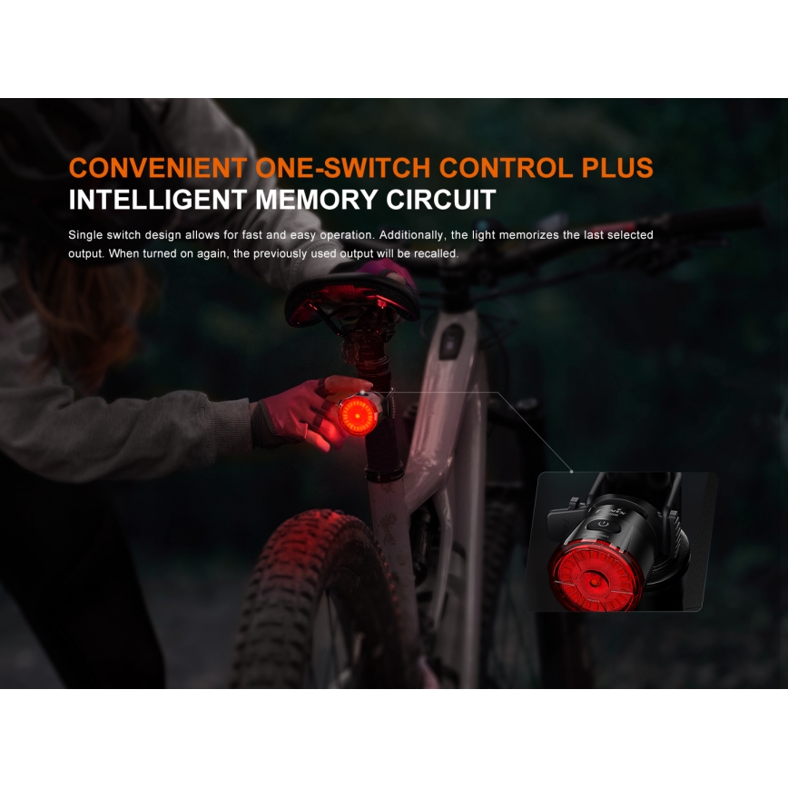 Fenix BC06R - LED Himmennettävä ladattava pyörän valo LED/USB IP66 90 lm 24,5 h