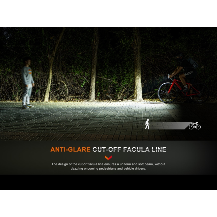 Fenix BC15R - LED Himmennettävä ladattava pyörän valo LED/USB IP66 400 kiiltävä 31,5 h 2600 mAh