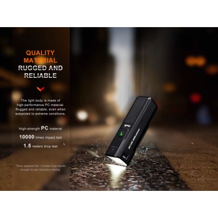 Fenix BC15R - LED Himmennettävä ladattava pyörän valo LED/USB IP66 400 kiiltävä 31,5 h 2600 mAh