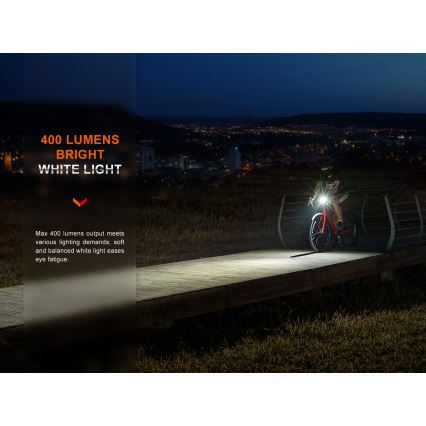 Fenix BC15R-LED Himmennettävä ladattava pyörän valo LED/USB IP66 400 lm 31,5 tunnit