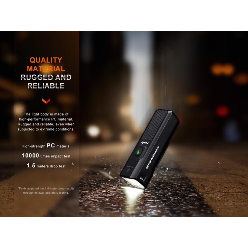 Fenix BC15R-LED Himmennettävä ladattava pyörän valo LED/USB IP66 400 lm 31,5 tunnit