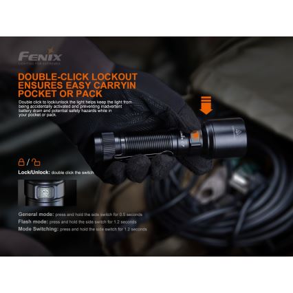 Fenix C7 - LED Himmennettävä rechargeable flashlight 1xLED/1x21700 IP68 3000 lm 68 h