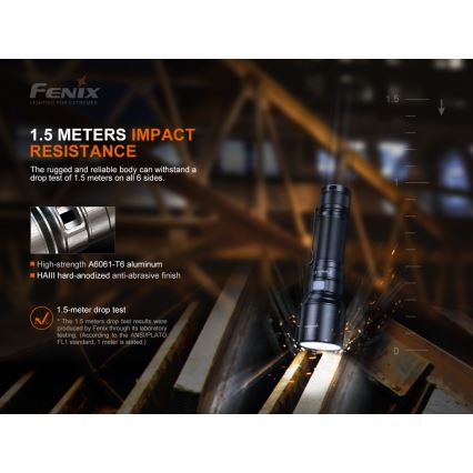 Fenix C7 - LED Himmennettävä rechargeable flashlight 1xLED/1x21700 IP68 3000 lm 68 h