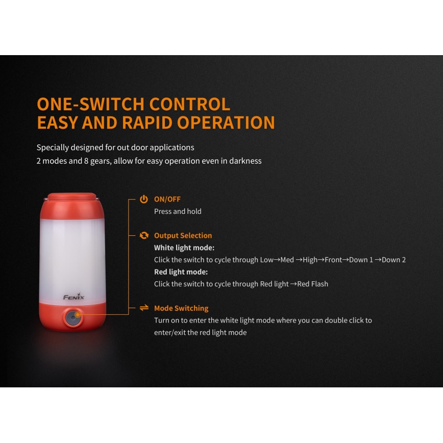 Fenix CL26RGREEN - LED Himmennettävä portable rechargeable lamppu LED/USB IP66 400 lm 400 h vihreä