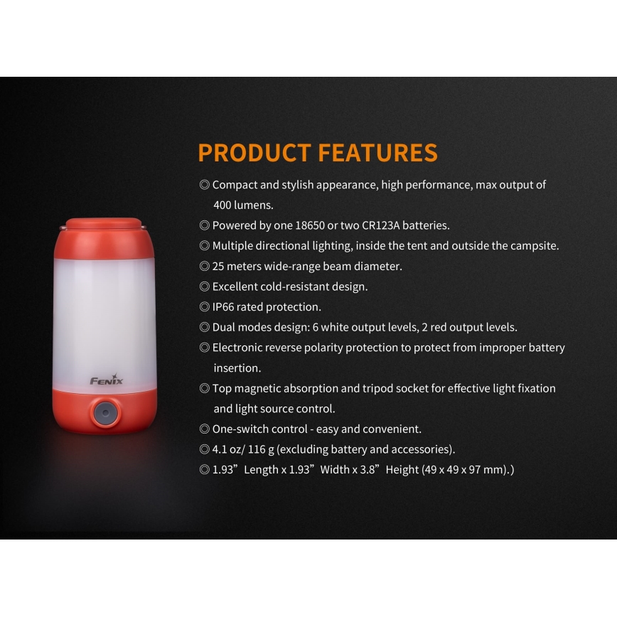 Fenix CL26RGREEN - LED Himmennettävä portable rechargeable lamppu LED/USB IP66 400 lm 400 h vihreä