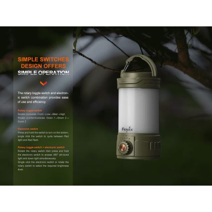 Fenix CL26RPROCAM - LED Himmennettävä kannattava ladattava lamppu LED/USB IP66 650 lm 408 h 5000 mAh harmaa