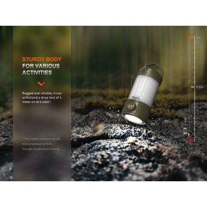 Fenix CL26RPROOLI - LED Himmennettävä kannattava ladattava lamppu LED/USB IP66 650 lm 408 h vihreä