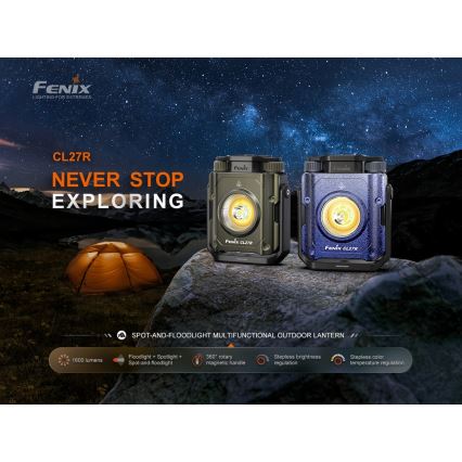 Fenix CL27RGRE - LED Himmennettävä ladattava kevyt LED/USB IP66 1600 lm 285 h