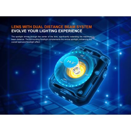 Fenix CL27RGRE - LED Himmennettävä ladattava kevyt LED/USB IP66 1600 lm 285 h