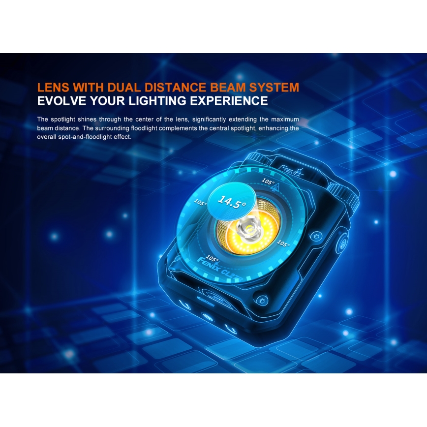 Fenix CL27RGRE - LED Himmennettävä ladattava kevyt LED/USB IP66 1600 lm 285 h