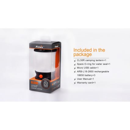 Fenix CL30R - LED Kannettava ladattava lamppu LED/USB IPX7 650 lm 300 h